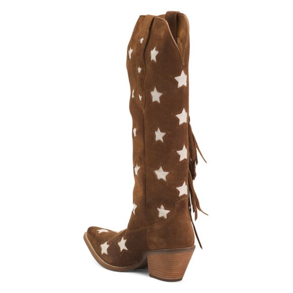 DINGO Camel Made In Mexico Suede Lad 17 Super Star Boots - Picture 2 of 2